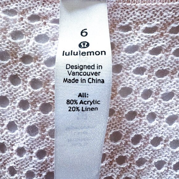 LULULEMON still movement sweater LINEN butter pink $138 LIKE NEW SIZE 6 - Picture 13 of 14